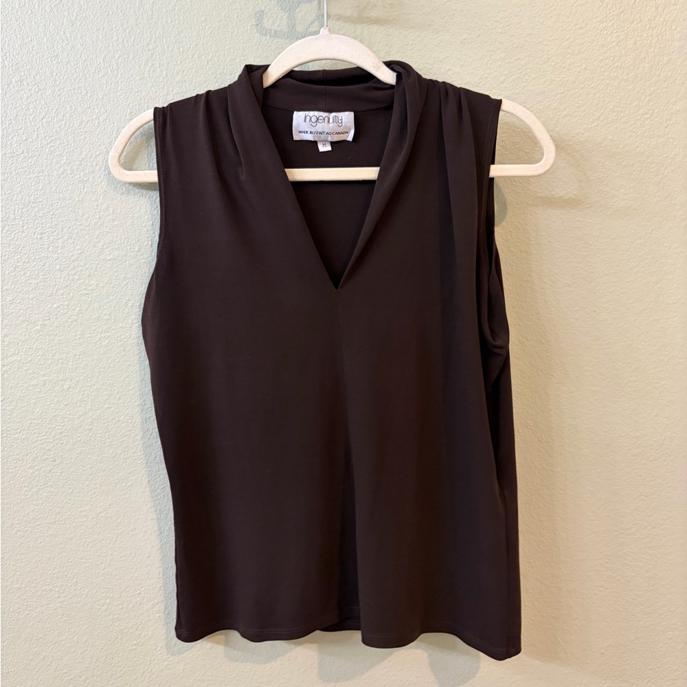 Ingenuity Brown Sleeveless Top